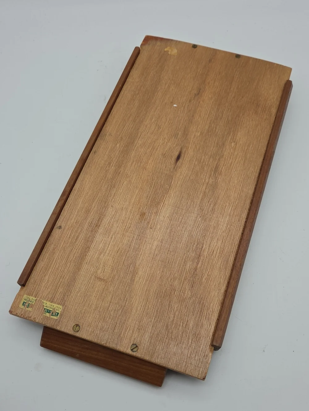 Vintage Hayadith MCM Olive Wood Marquetry Serving Tray